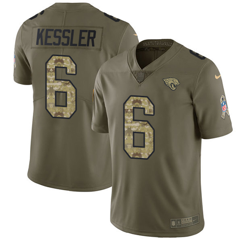 Jacksonville Jaguars #6 Cody Kessler Olive Camo Youth Stitched NFL Limited 2017 Salute to Service Jersey->youth nfl jersey->Youth Jersey